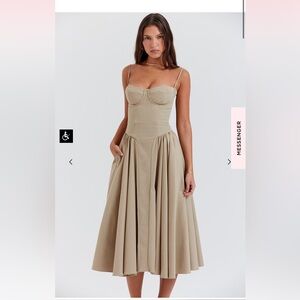 House of CB Beige Midi Dress